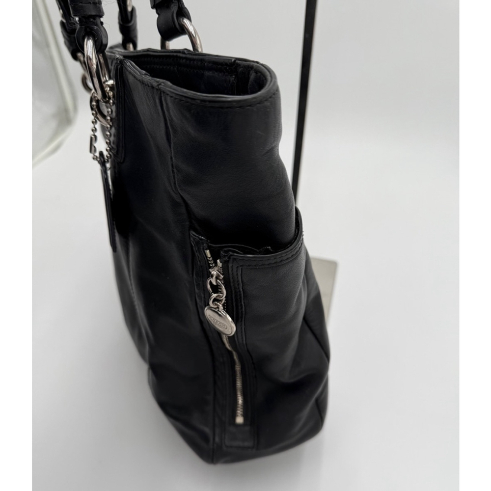 Coach Gallery North South Black Leather with Side Zippers F19456 - Picture 4 of 10